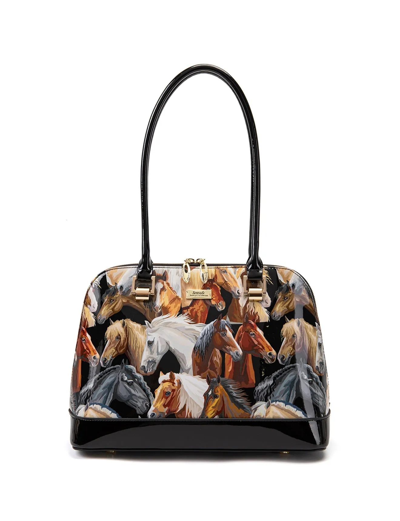 Serenade - Sf24-0758 Equestrian Patent Leather Handbag Shop Hot Deals
