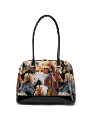 Serenade - Sf24-0758 Equestrian Patent Leather Handbag Shop Hot Deals