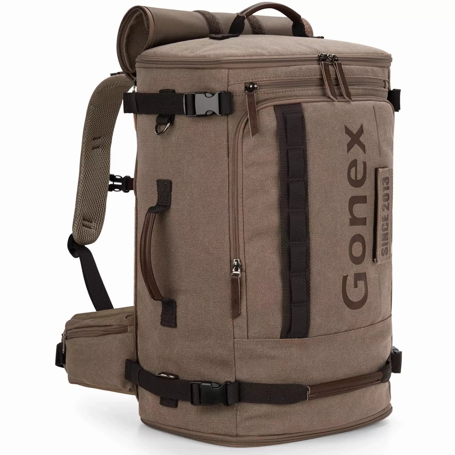 Gonex Canvas Laptop Backpack With Velcro Patch Limited Stock Offer Exclusive Deal Inside