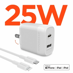 Speedboost 25W Usb-C Pd   12W Usb Fast Wall Charger With Pps | 6Ft Mfi Lightning Cable | White Shop Grab Now