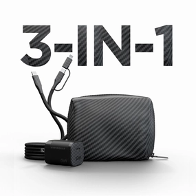 Weekend Specials Last Chance Offer Techcessories | 30W Usb-C Pd Charging Kit With Travel Pouch | Carbon Fiber
