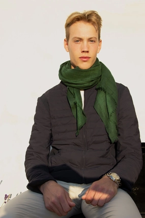 Online Exclusive Savings Todays Mega Savings Green Scarf In 100% Pure Soft Wool