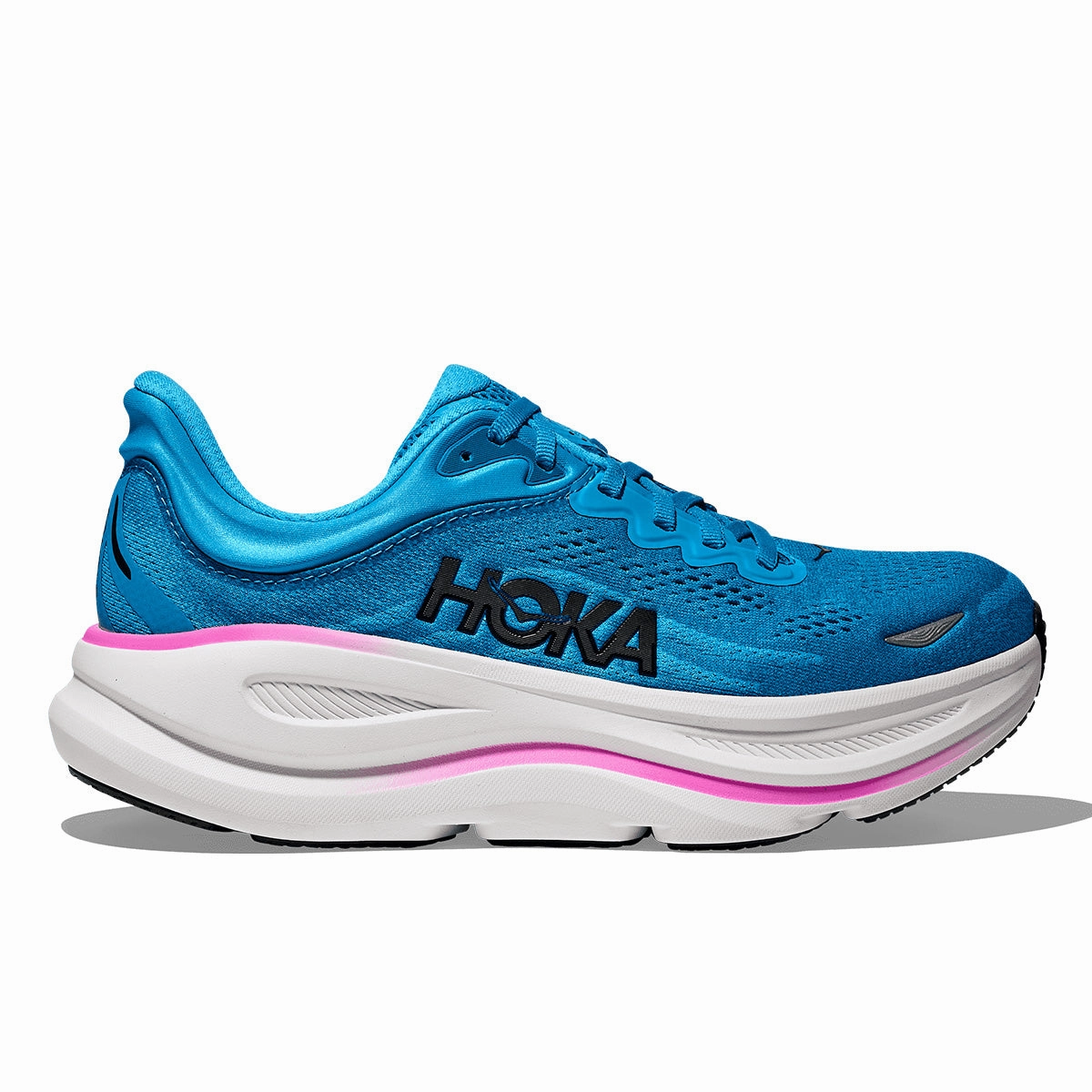 Hoka Bondi 9 Womens | Skyward Blue / Neon Fuchsia Special Price Today Deal Frenzy Today