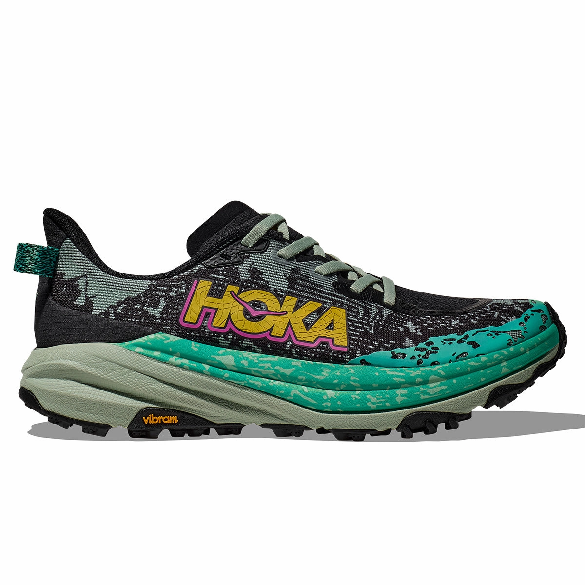Today Only Hot Sale Sweet Deal Inside Hoka Speedgoat 6 Womens | Black / Aloe Vera