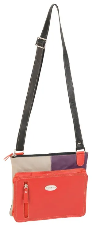 Shop Todays Picks Hot Savings Alert Franco Bonini - 1308 Leather Crossbydy Sling - Orange Multi