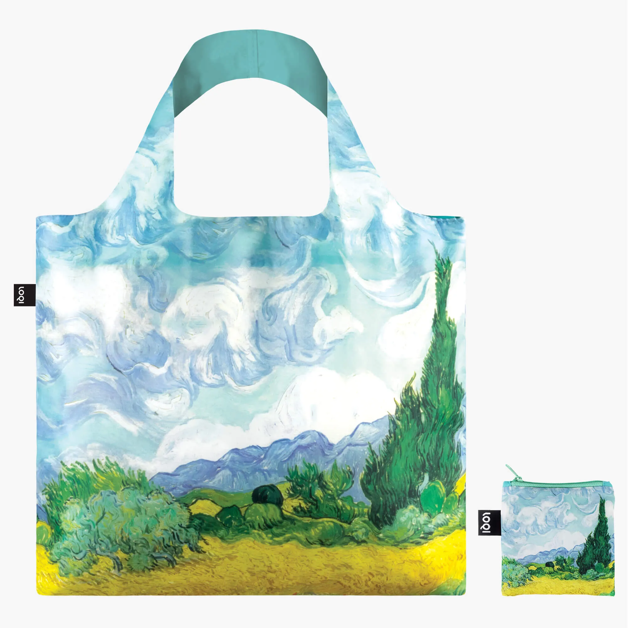 Loqi Tote Bag With Zip Pouch - Vincent Van Gogh - A Wheat Field With Cypresses Clearance Event GiftWorthy Sale