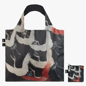 Loqi Tote Bag With Zip Pouch - Anonymous Furisode With A Myriad Of Flying Cranes Today Only Savings Grab Todays Deal