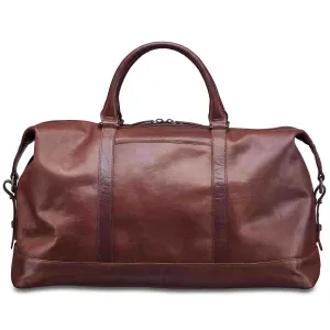 Hot Sale Alert Mancini Leather Carry-On Duffle Bag, 20" X 10" X 12", Brown