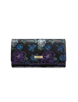 Serenade - Vincent Large Rfid Hand Painted Wallet - Floral Clearance Event Alert