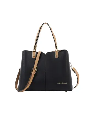 Miss Serenade - Chantal Pu Triple Sect Tote - Black-Camel Exclusive Online Offer Big Savings Today