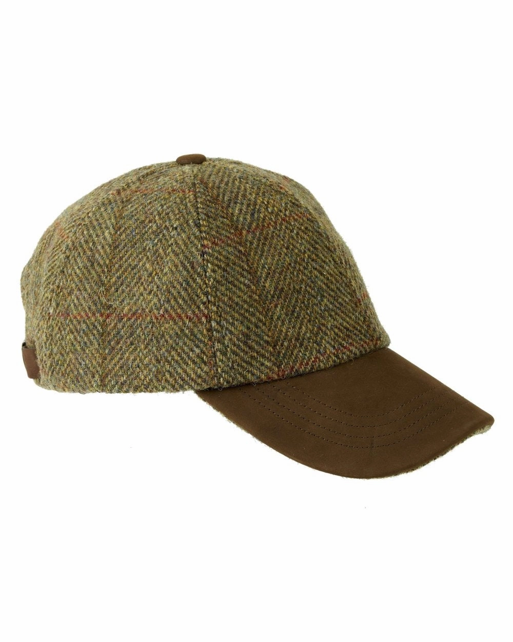 Heather Glencairn Harris Tweed Leather Peak Baseball Cap Mega Hot Offer