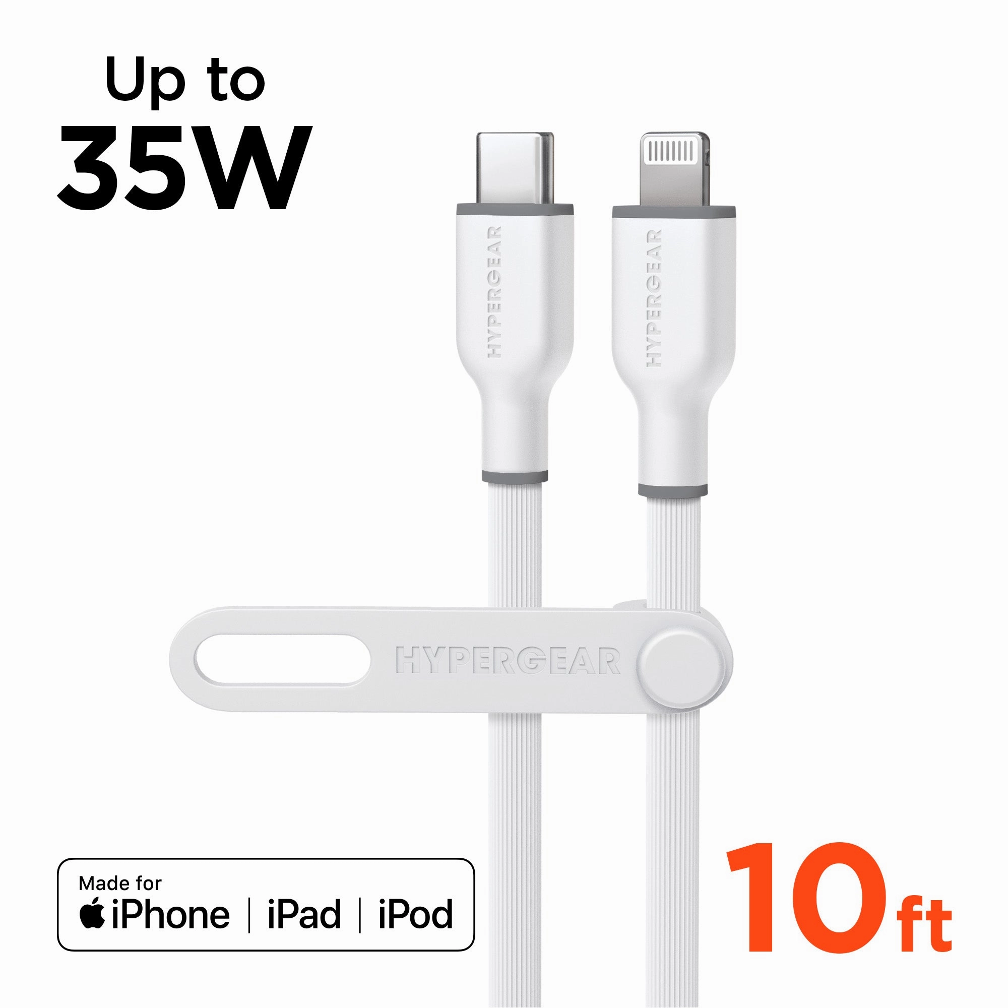 Mega Discount Today Deal Frenzy Today Flexi Pro Usb-C To Lightning Soft-Touch Silicone Fast Charge Cable | 10Ft | White