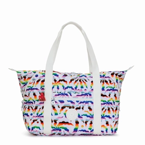 Sale Ending Soon Flash Sale Alert Now Kipling Art M Printed Tote Bag - Rainbow Palm
