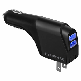 Hybrid 10W Dual Usb Car   Wall Charger | Black Big Clearance Event Today Only Special