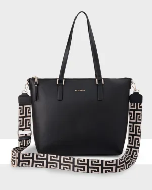 Inga Large Zip Top Tote Bag With Laptop Pocket   Graphic Bag Strap Shop Todays Picks
