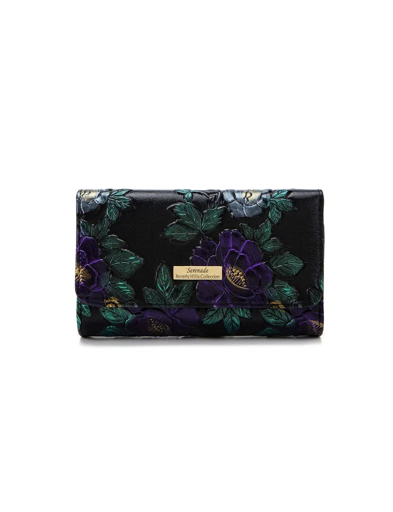 MustHave Items Shop Hot Deals Serenade - Vincent Medium Rfid Hand Painted Wallet - Floral