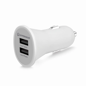 Special Deals Online Instant Hot Deal 12W Dual Usb Mini Car Charger | White