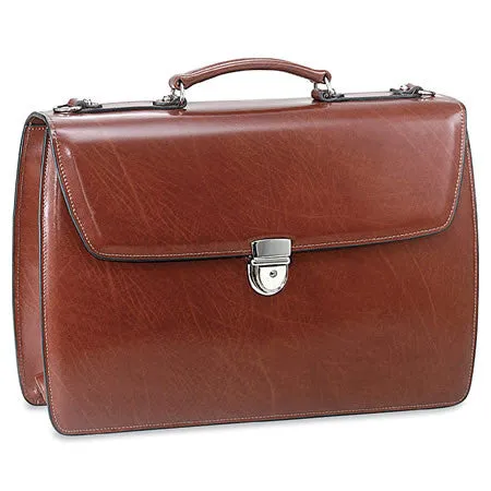 Jack Georges Elements Collection Triple Gusset Flap Over Leather Briefcase #4403 Exclusive Deal Inside