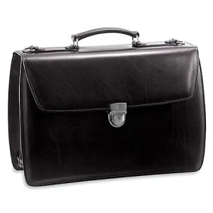Jack Georges Elements Collection Triple Gusset Flap Over Leather Briefcase #4403 Hot Pick Sale