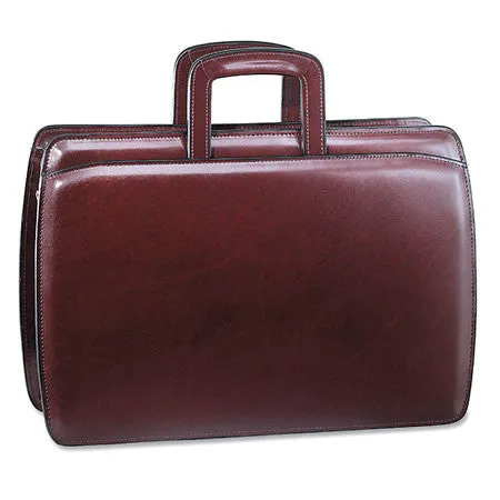 Jack Georges Elements Slim Leather Briefcase #4202-Burgundy MustShop Sale