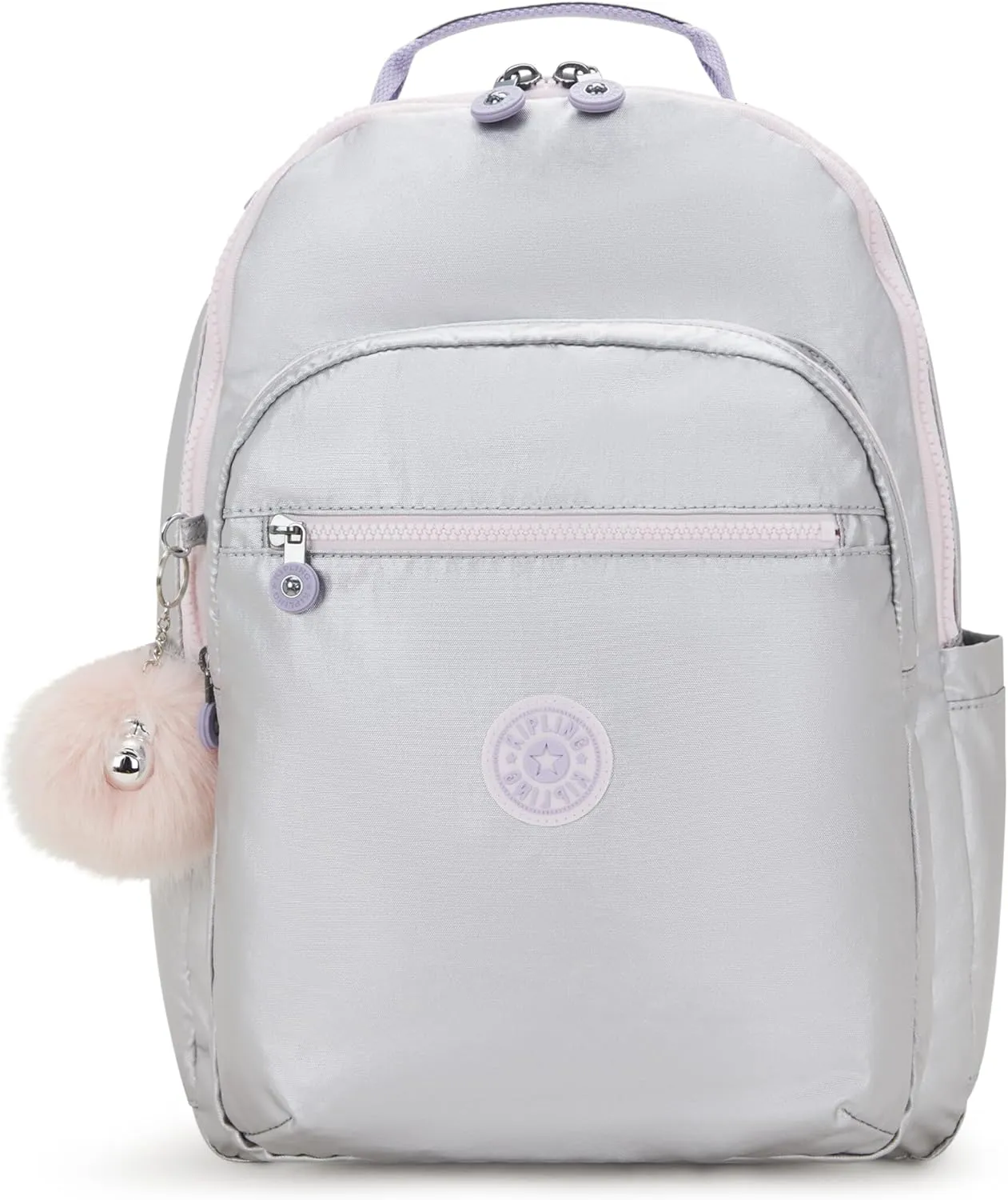 Kipling Seoul Large  Metallic 15" Laptop Backpack Silver Glow Metallic Flash Sale Now