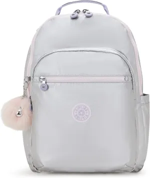 Kipling Seoul Large  Metallic 15" Laptop Backpack Silver Glow Metallic Flash Sale Now