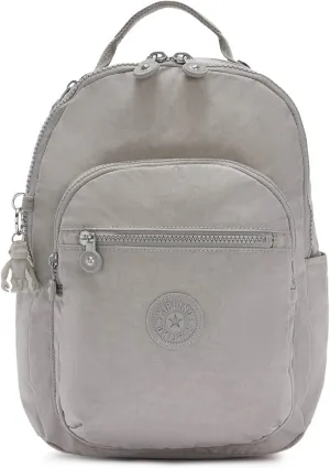 Kipling Seoul Small  Nylon Tablet Backpack Grey Gris Limited Stock Offer Sweet Deal Inside