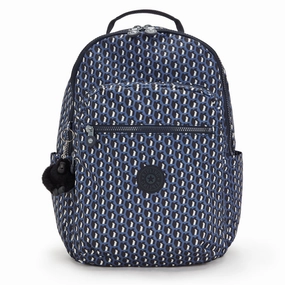 Last Chance Steal Gift Sale Event Kipling Seoul Large  Printed 15" Laptop Backpack - 3D K Blue