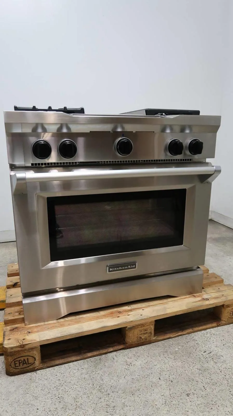 KitchenAid 36" 4-burner   Griddle Dual Fuel SS Freestanding Range KDRS463VSS