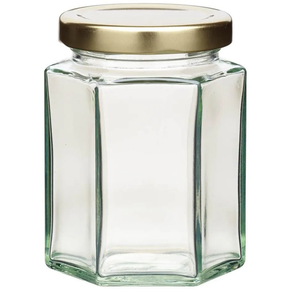 KitchenCraft 227ml Hexagonal Jar & Twist-off Lid
