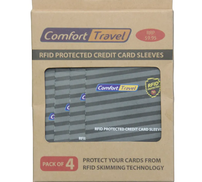 Comfort Travel - Credit Card Rfid Protected Sleeves - Pack Of 4 Mega Savings Now Price Drop Alert