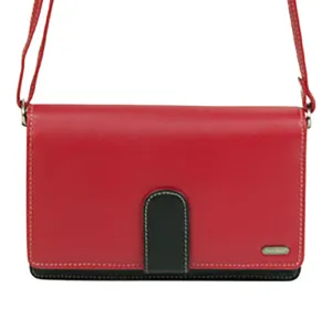 Franco Bonini - 481A Leather Organised Handbag/Wallet - Red/Multi Instant Savings Deal Mega Sale Now