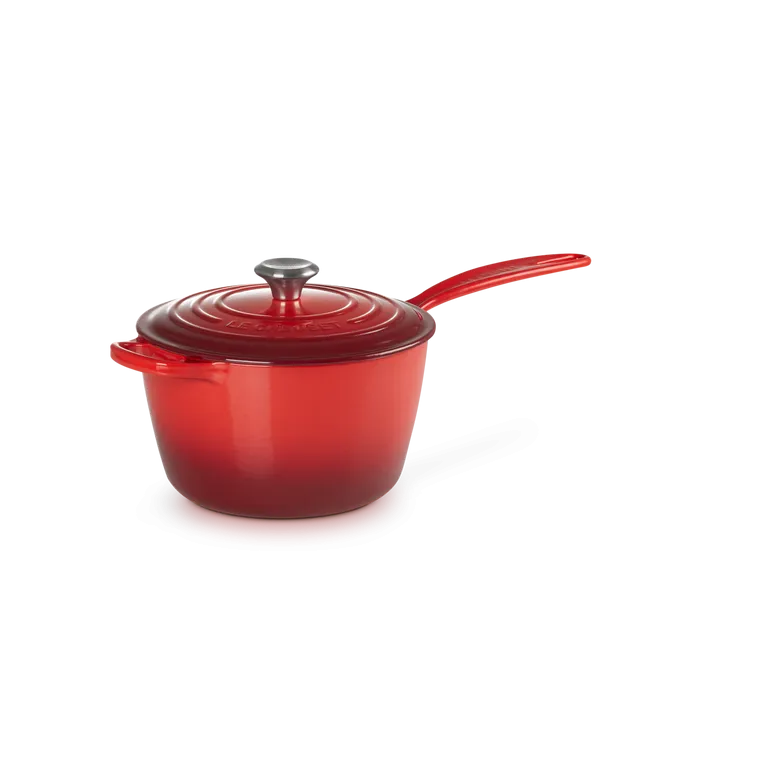 Le Creuset Signature Cast Iron Cerise Saucepan - All Sizes