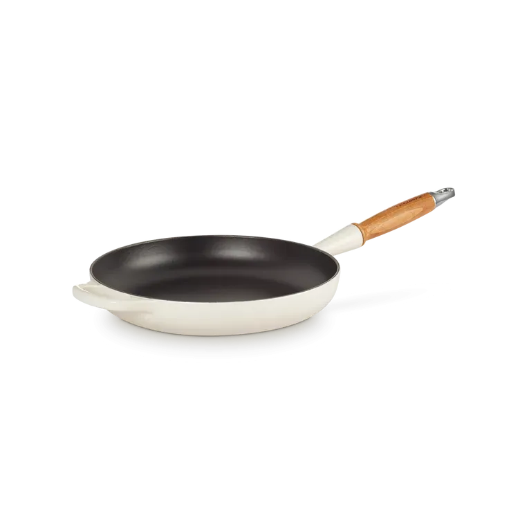 Le Creuset Signature Cast Iron Meringue 28cm Frying Pan with Wooden Handle