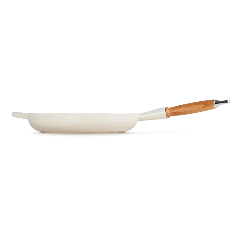 Le Creuset Signature Cast Iron Meringue 28cm Frying Pan with Wooden Handle