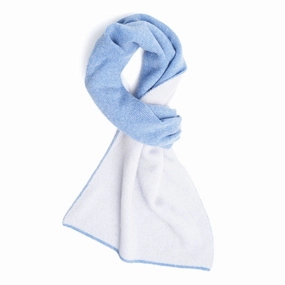Trending Now Discount Perfect Gift Sale Light Blue And White Two-Tone Cashmere Neck Warmer