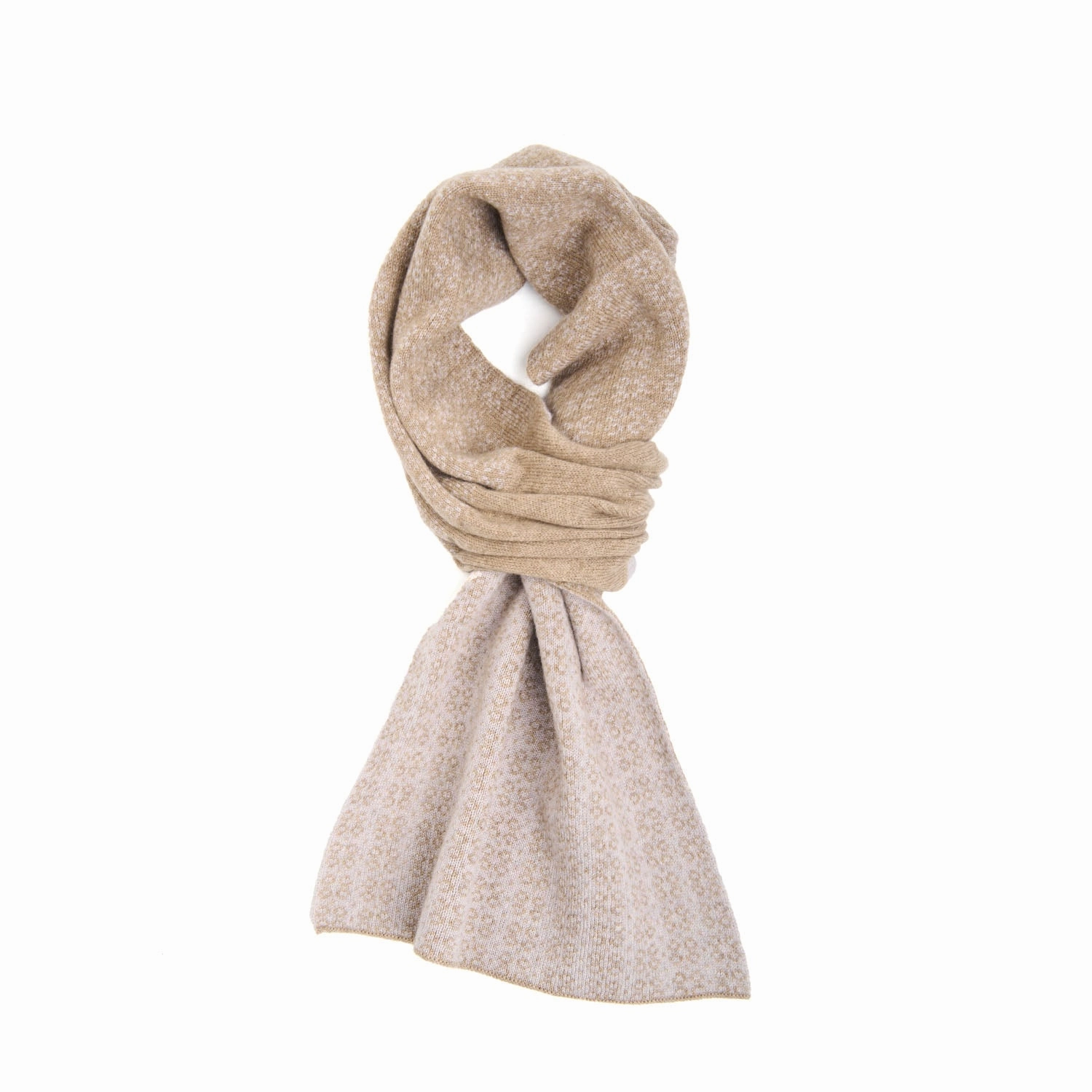 Dont Miss Out Light Brown And Beige Neck Warmer With Micro Pattern
