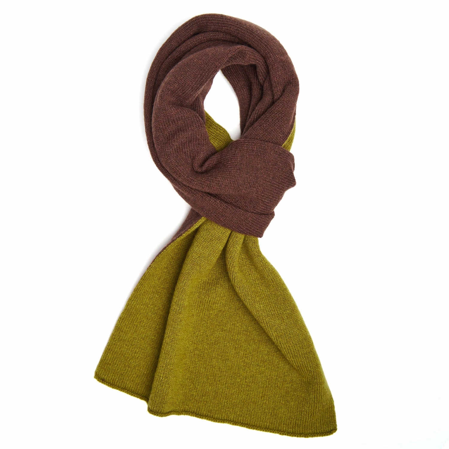Light Green And Brown Two-Tone Cashmere Neck Warmer Price Slash Today