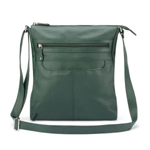 Franco Bonini - 4557 Slim Shoulder Crossbody Leather Bag - Bottle Green Perfect Gift Sale Hot Savings Alert