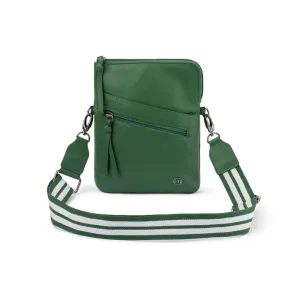 Franco Bonini - 24-008 Leather Sling Bag W Webbing Strap - Dark Green Today Only Hot Pick Weekend Sale Special