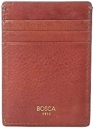 Big Savings Event Bosca Deluxe Front Pocket Wallet Cognac Washed Leather