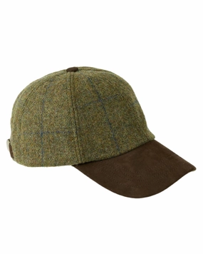Heather Tyndrum British Tweed Leather Peak Baseball Cap Price Slash Today