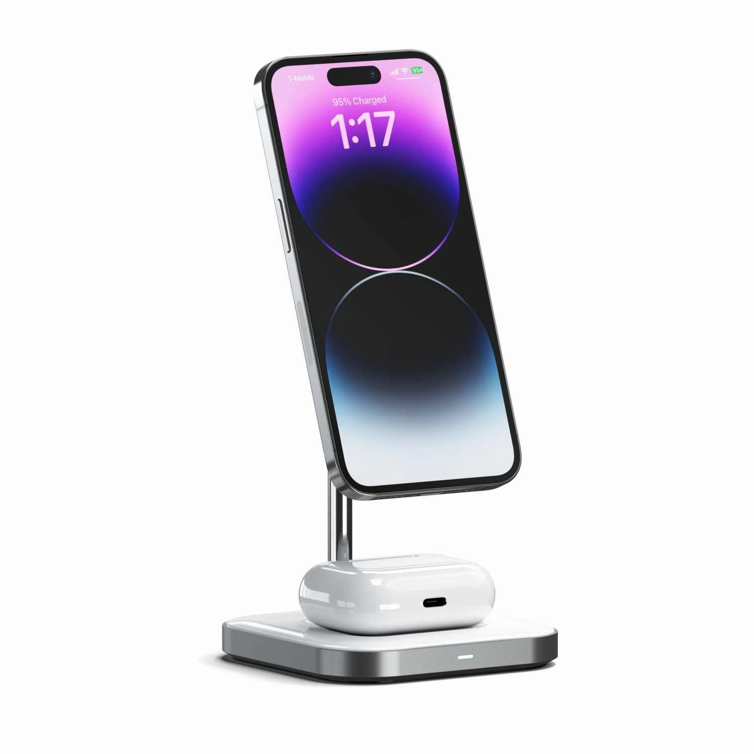 Daily Clearance Deal Hot Discount Deal Stwmcs2M Aluminum 2-In-1 Magnetic Qi Wireless Charging Stand Space Gray