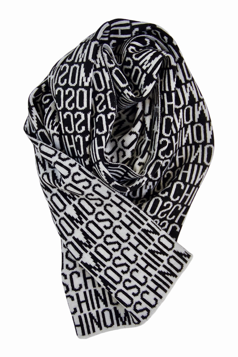 Hot Deals Today Classic Scarf In Black And White By Moschino