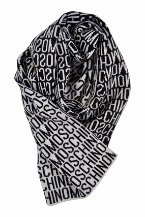 Hot Deals Today Classic Scarf In Black And White By Moschino