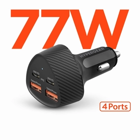 Hot Pick Online Best Deal Today Speedboost 77W Quad-Port Fast Car Charger With Dual 30W Usb-C Pd Pps | Black