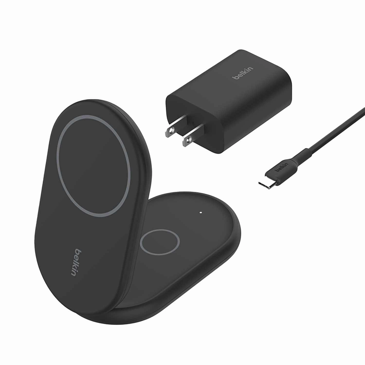 Exclusive Deal Inside Wiz028Ttbk Boostcharge 2-In-1 Magnetic Foldable Wireless Charger With Qi2 15W Black