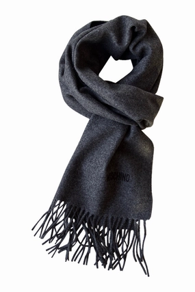 Hot Pick Deal Dark Grey Merino Wool Scarf From Moschino