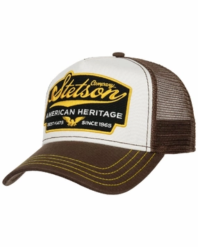 Stetson American Heritage Brown White Trucker Cap Dont Miss This Deal