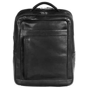 Mancini Leather Backpack For 15.6" Laptop / Tablet, 12" X 5.25" X 15", Black Hot Pick Deal